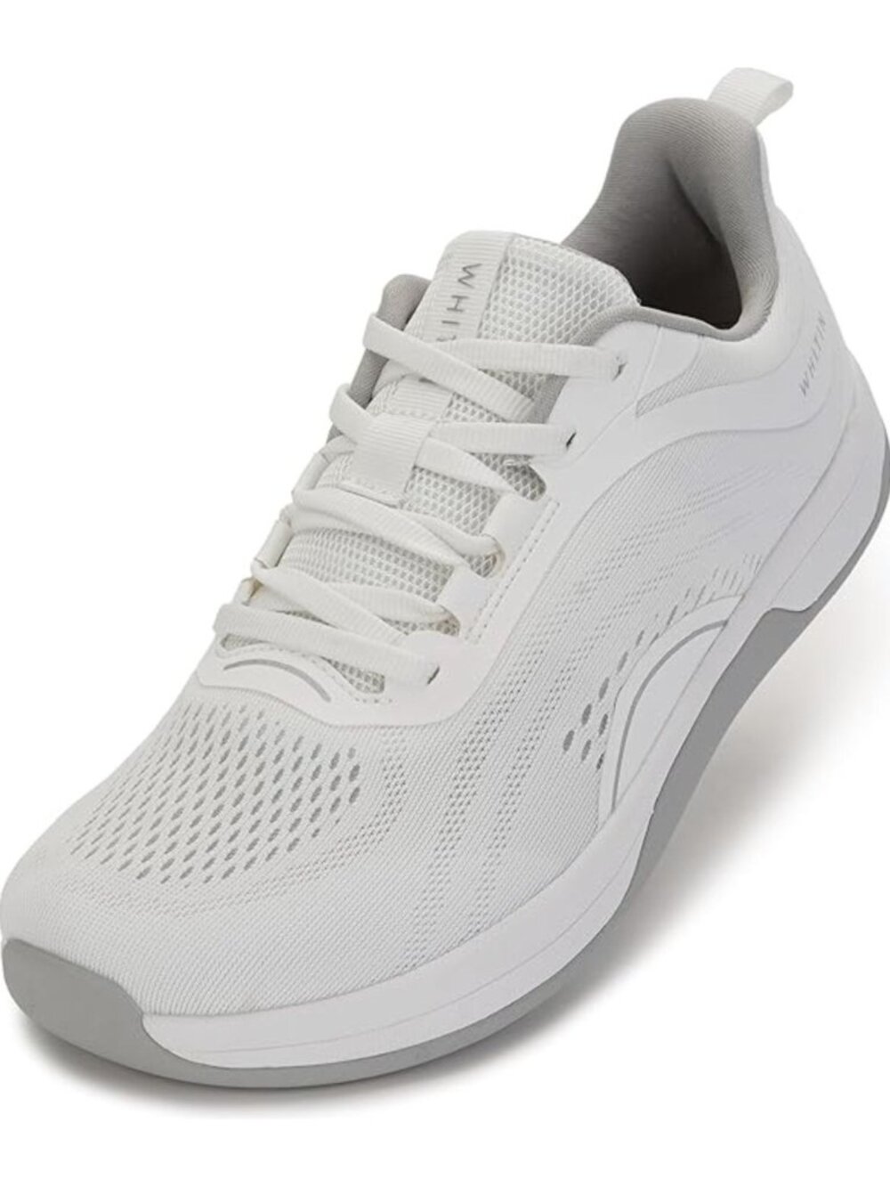 Whitin Womens White Wide Toe Box Zero Drop Running Shoes Sneakers Size 40/ 8.5